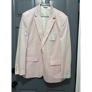 Croft And Barrow Mens Cotton Blend The Classic Sport Coat 44R Pink New